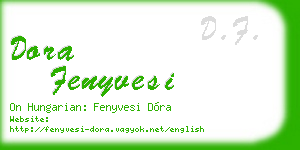 dora fenyvesi business card