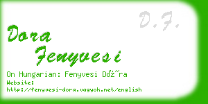 dora fenyvesi business card